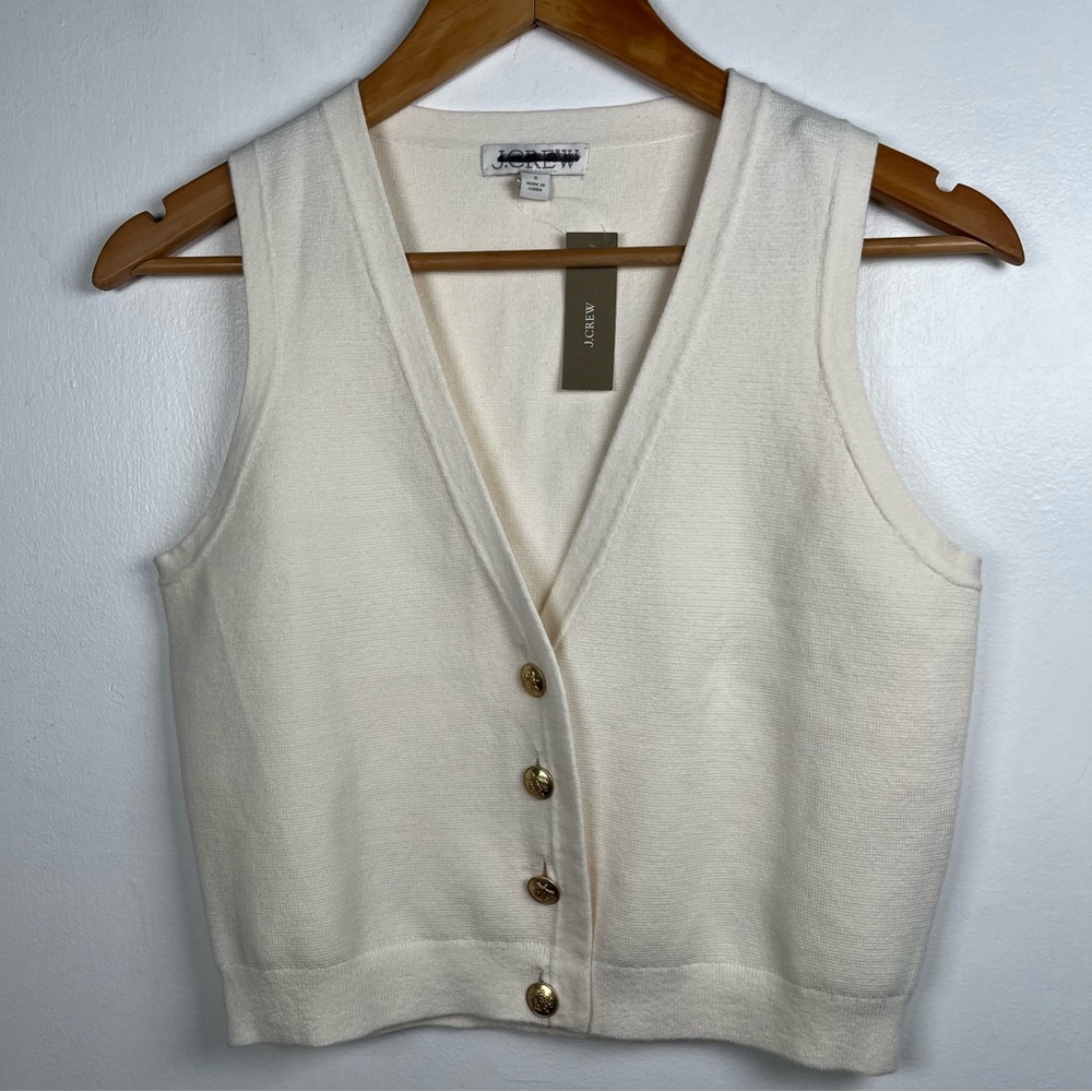 J.Crew Emilie Women’s Sweater-Vest New Sizes S,M Ivory - Picture 11 of 15